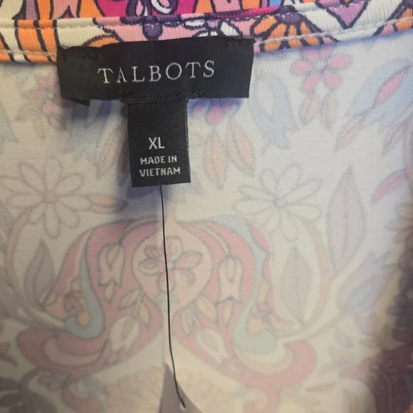 NWT Talbots Floral Faux Wrap Dress - XL - Picture 3 of 4